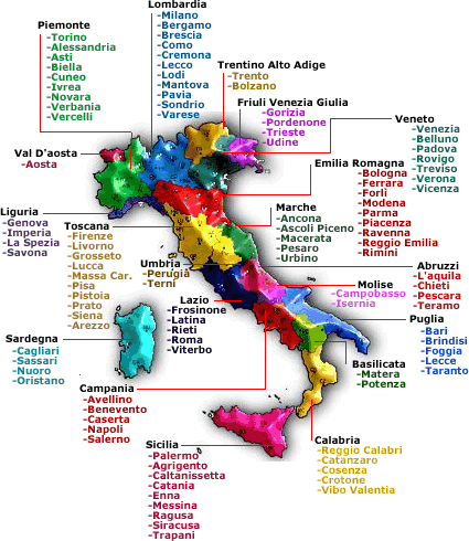map of Italy